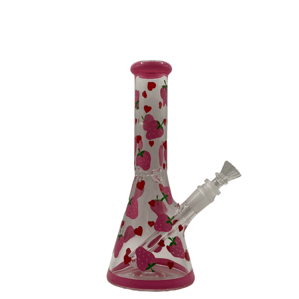 10" Strawberry Hearts Water Pipe