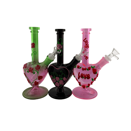 9" Heart Waterpipe - Virginia Vapes & Tobacco