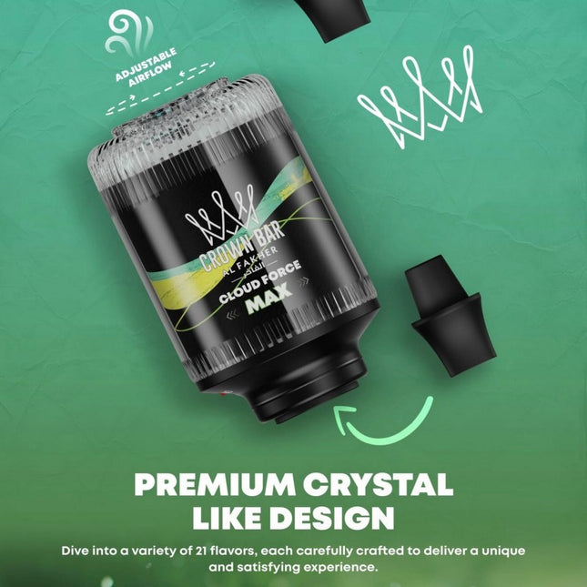 Al Fakher Crown Bar Cloud Force Max 50K Disposable E-Hookah Head 5mg