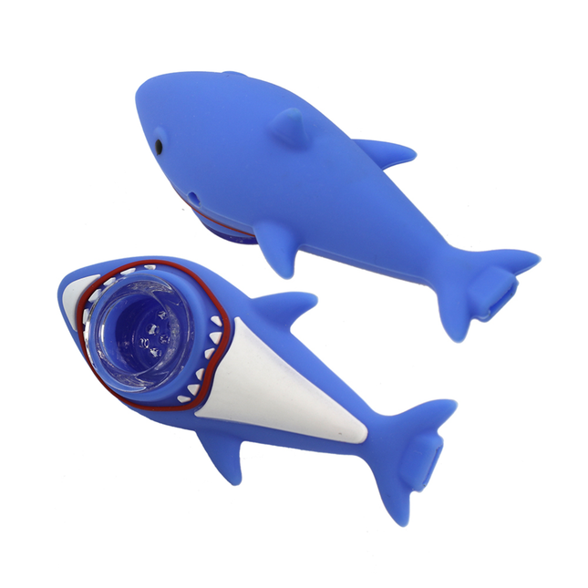 Shark Attack Silicone Hand Pipe (H401)