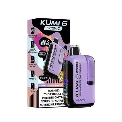 Kumi 6 Scenic SFN 5% Disposable Sour Blueberry Pink Lemonade