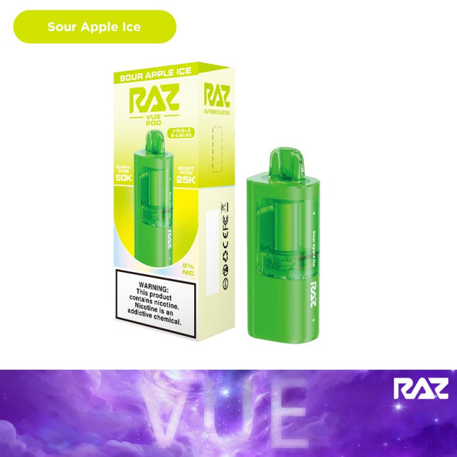 RAZ VUE Disposable Sour Apple Ice (POD ONLY)