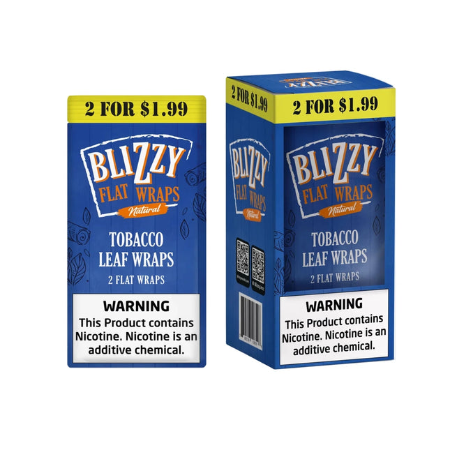 Blizzy Flat Wraps 2pk Natural - Virginia Vapes & Tobacco