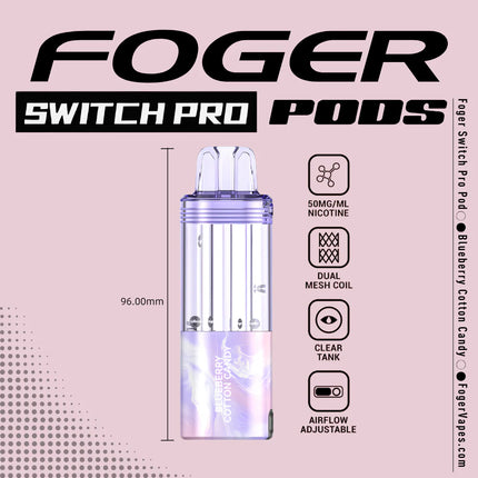 Foger Switch Pro Disposable POD ONLY Blueberry Cotton Candy