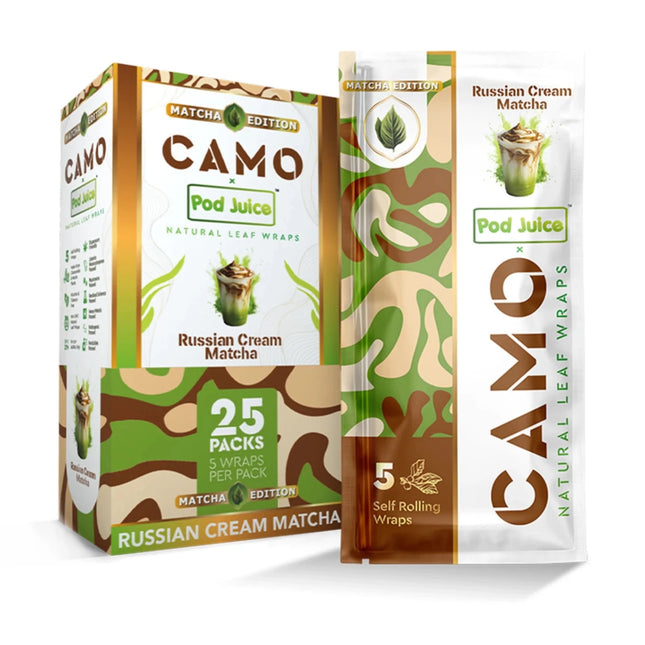 Camo X Pod Juice Narural Wraps Russian Cream Matcha - Virginia Vapes & Tobacco