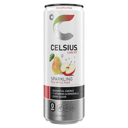 Celsius Sparkling Energy Drink 12 OZ Fuji Apple Pear - Virginia Vapes & Tobacco