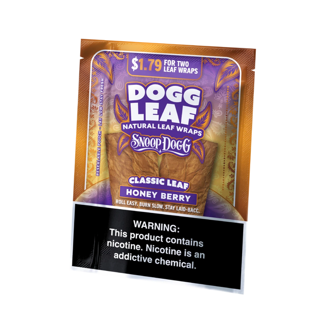 Dogg Leaf Flat Wraps Honey Berry - Virginia Vapes & Tobacco