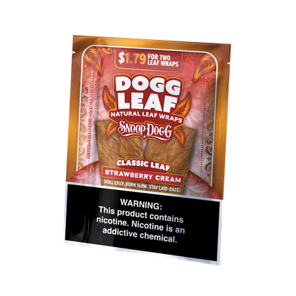 Dogg Leaf Flat Wraps Strawberry Cream - Virginia Vapes & Tobacco