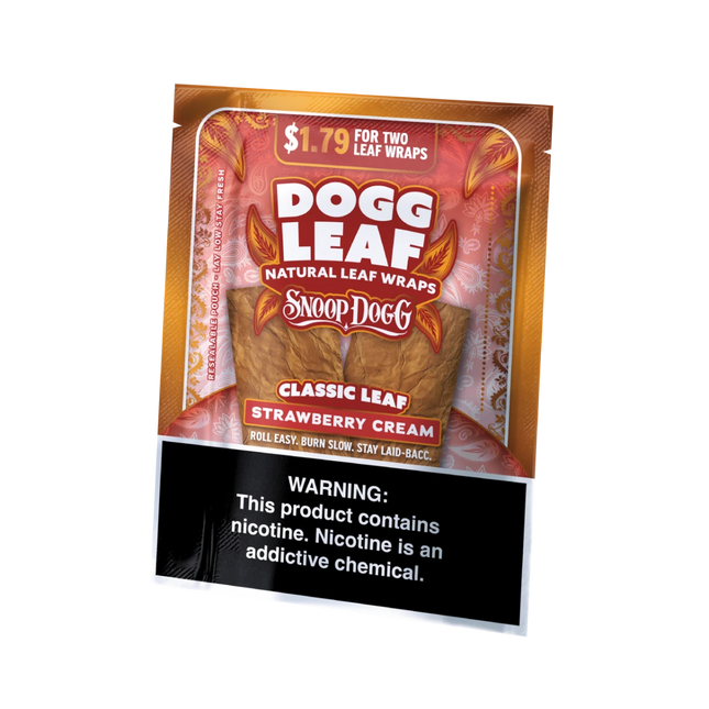 Dogg Leaf Flat Wraps Strawberry Cream - Virginia Vapes & Tobacco