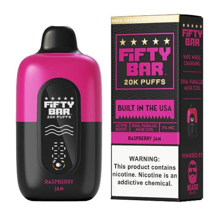 Fifty Bar 20,000 Puffs Disposable | 18mL, Dual Mesh Coil Fifty Bar 20,000 Puffs Disposable | 18mL, Dual Mesh Coil