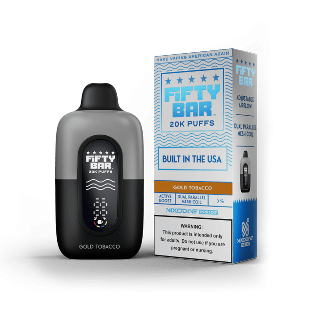 Fifty Bar Nixodine Disposable Gold Tobacco - Virginia Vapes & Tobacco