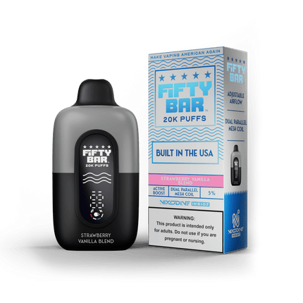 Fifty Bar Nixodine Disposable Strawberry Vanilla Blend - Virginia Vapes & Tobacco