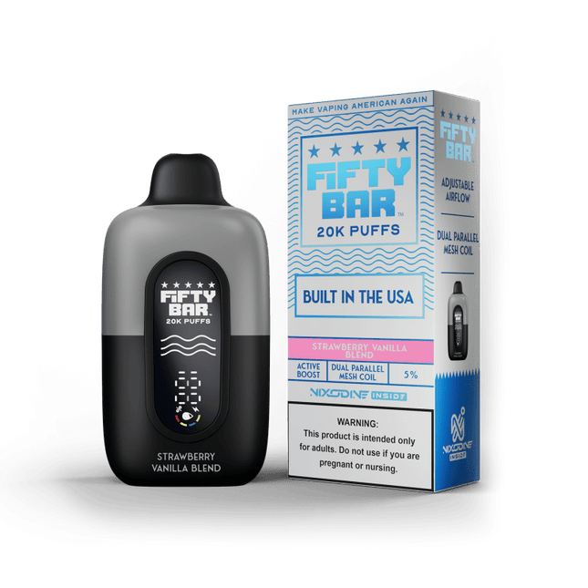 Fifty Bar Nixodine Disposable Strawberry Vanilla Blend - Virginia Vapes & Tobacco