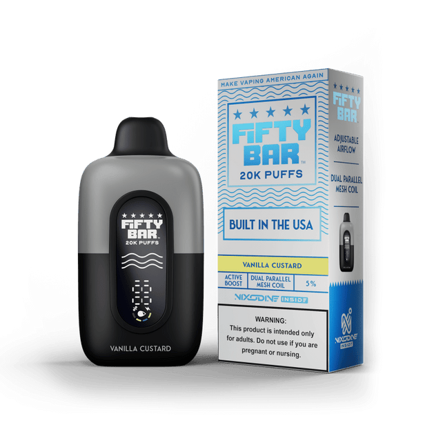 Fifty Bar Nixodine Disposable Vanilla Custard - Virginia Vapes & Tobacco
