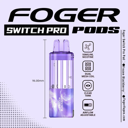 Foger Switch Pro Disposable POD ONLY Frozen Blackberry - Virginia Vapes & Tobacco