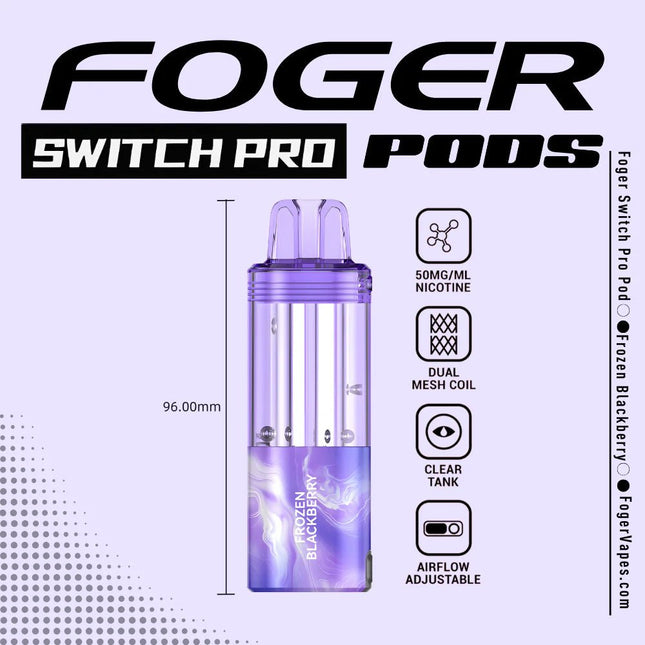 Foger Switch Pro Disposable POD ONLY Frozen Blackberry - Virginia Vapes & Tobacco