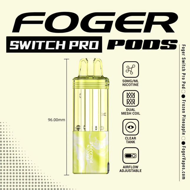 Foger Switch Pro Disposable POD ONLY Frozen Pineapple - Virginia Vapes & Tobacco