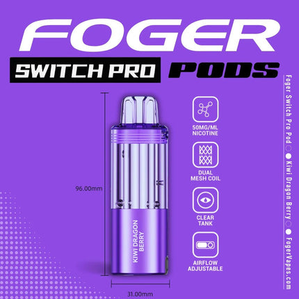 Foger Switch Pro Disposable POD ONLY Kiwi Dragon Berry - Virginia Vapes & Tobacco