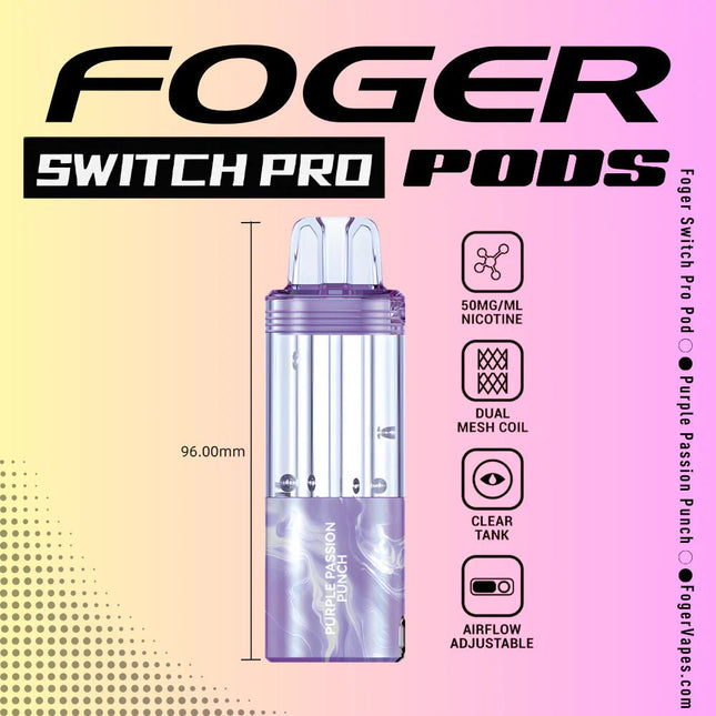 Foger Switch Pro Disposable POD ONLY Purple Passion Punch - Virginia Vapes & Tobacco
