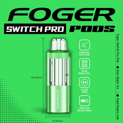 Foger Switch Pro Disposable POD ONLY Sour Apple Ice - Virginia Vapes & Tobacco