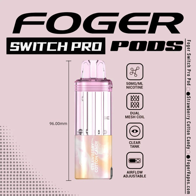 Foger Switch Pro Disposable POD ONLY Strawberry Cotton Candy - Virginia Vapes & Tobacco