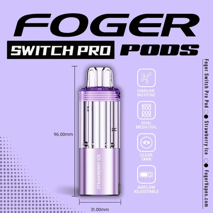 Foger Switch Pro Disposable POD ONLY Strawberry ice - Virginia Vapes & Tobacco