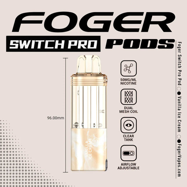 Foger Switch Pro Disposable POD ONLY Vanilla Ice Cream - Virginia Vapes & Tobacco