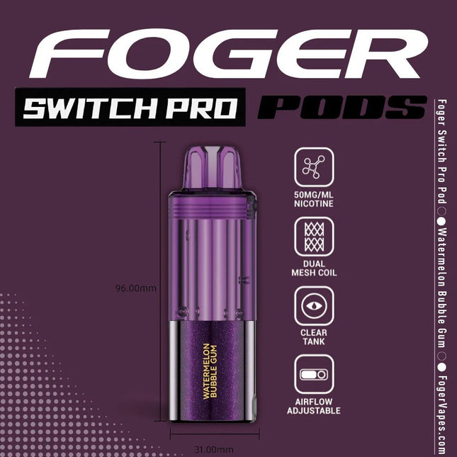 Foger Switch Pro Disposable POD ONLY Watermelon Bubble Gum - Virginia Vapes & Tobacco