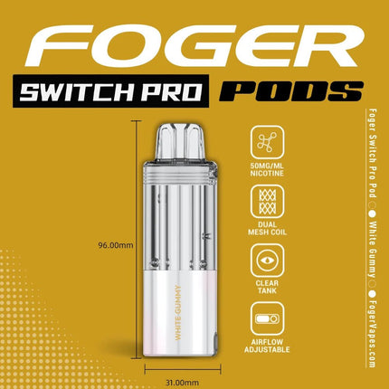 Foger Switch Pro Disposable POD ONLY White Gummy - Virginia Vapes & Tobacco