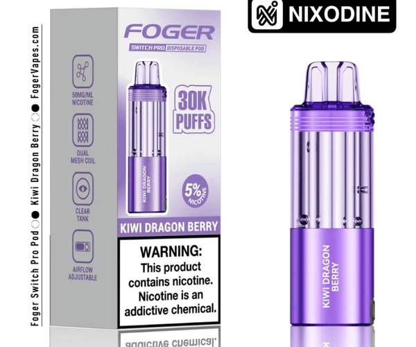 Foger Switch Pro Nixodine Pod Kiwi Dragon Berry | 30,000 Puffs Foger Switch Pro Nixodine Pod Kiwi Dragon Berry | 30,000 Puffs