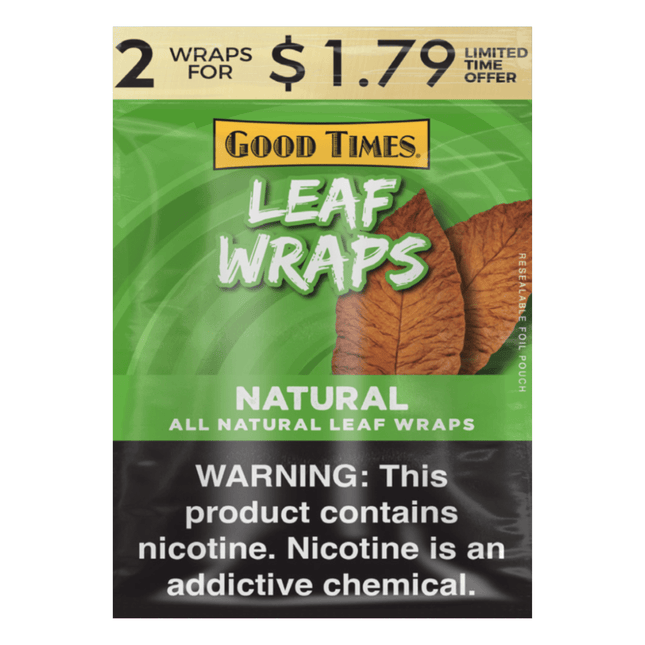 Good Times Leaf Wraps Natural - Virginia Vapes & Tobacco