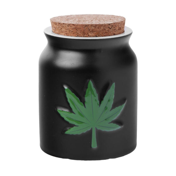 Green Leaf Stash Jar