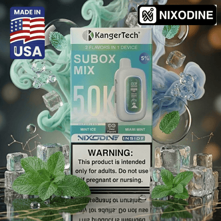Kanger Subox MIX 50k Nixodine Disposable Miami MInt / Mint Ice - Virginia Vapes & Tobacco