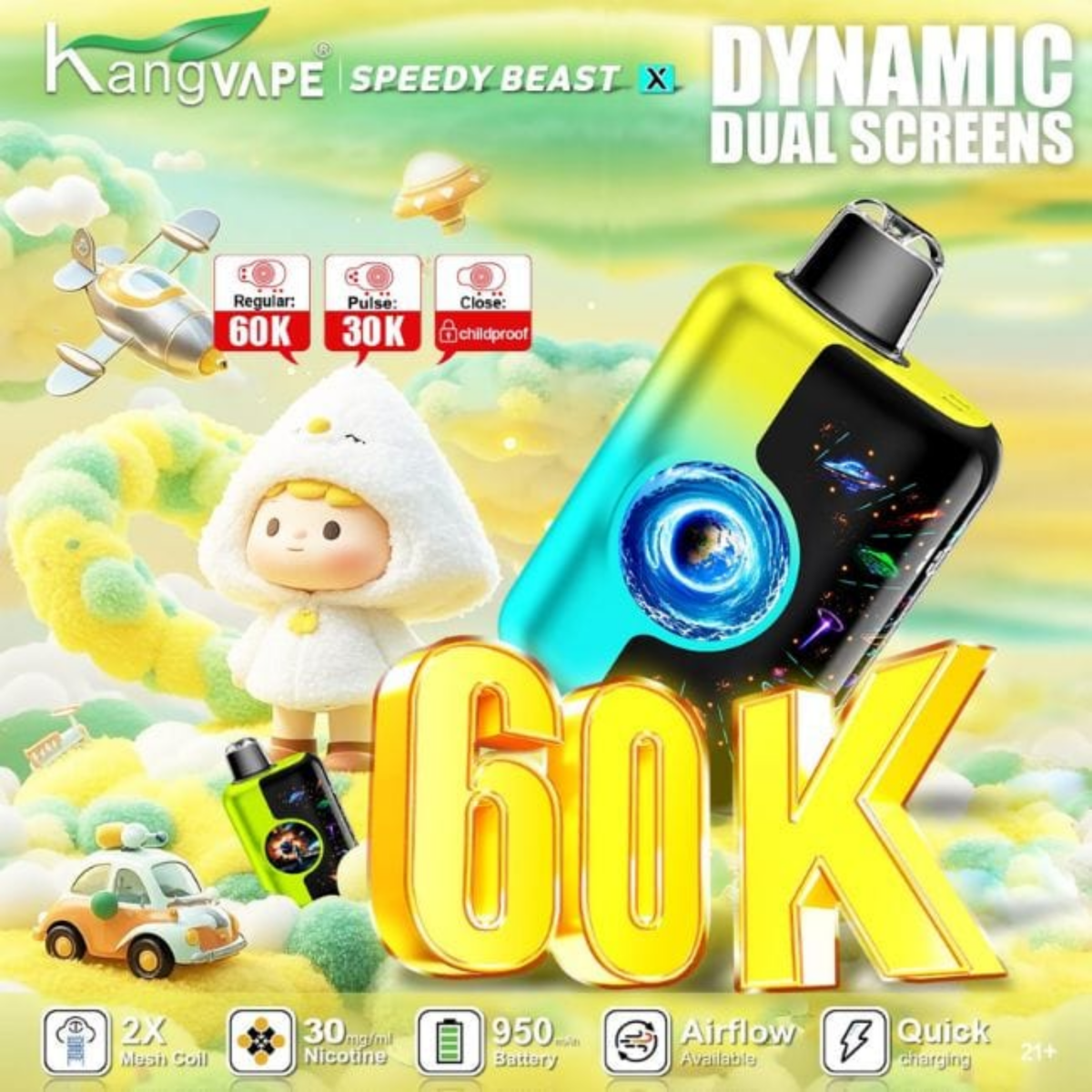 Kangvape Speedy Beast X 60K Disposable Vape | 60,000 Puffs, Dual Screens & 20 Flavors Virginia Vapes & Tobacco Kangvape Speedy Beast X 60K Disposable Vape | 60,000 Puffs, Dual Screens & 20 Flavors Virginia Vapes & Tobacco