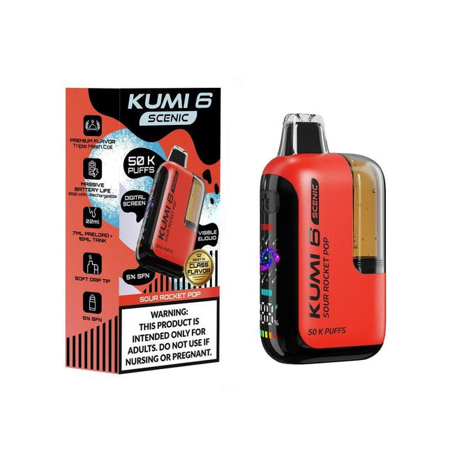 Kumi 6 Scenic SFN 5% Disposable Sour Rocket Pop - Virginia Vapes & Tobacco