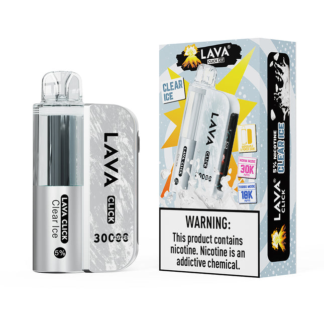LAVA Click vape device and packaging on a white background