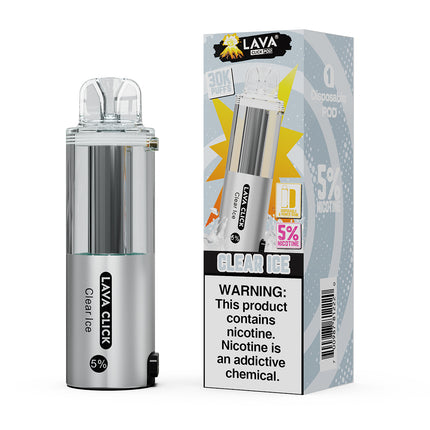 Lava Click vape device with packaging on a white background