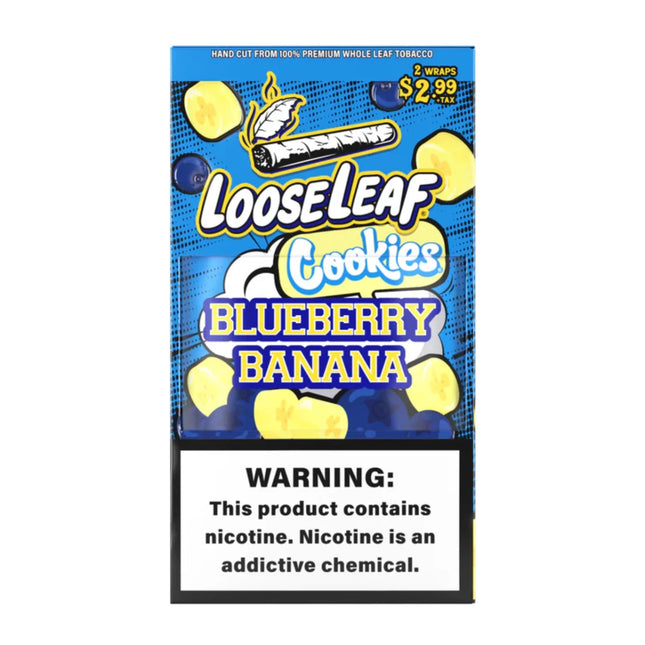 Loose Leaf Flat Wraps 2pk Cookies Blueberry Banana - Virginia Vapes & Tobacco