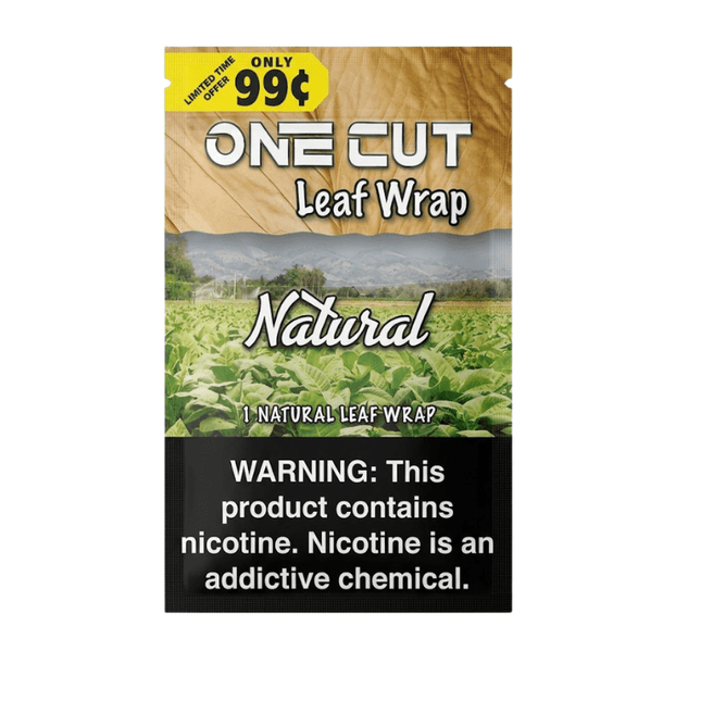 One Cut Single Leaf Flat Wraps Natural - Virginia Vapes & Tobacco