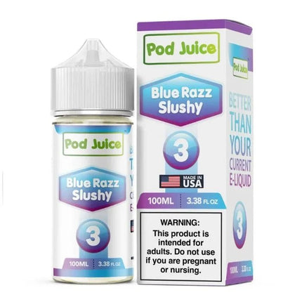 Pod Juice Nixodine 100ml Blue Razz Slushy - Virginia Vapes & Tobacco
