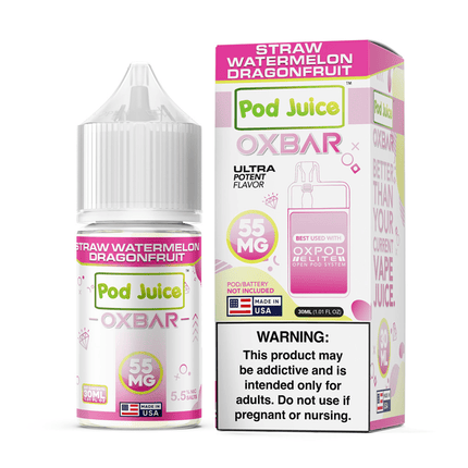 Pod Juice Strawberry Watermelon Dragonfruit Salt 30ml - Virginia Vapes & Tobacco