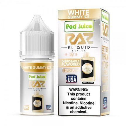 Pod Juice X RAZ White Gummy Ice Salt 30ml - Virginia Vapes & Tobacco