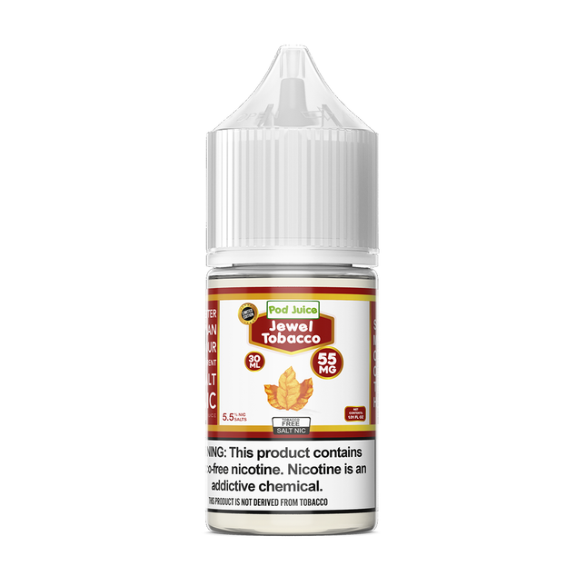 Bottle of Jewel Tobacco e-liquid with a white background