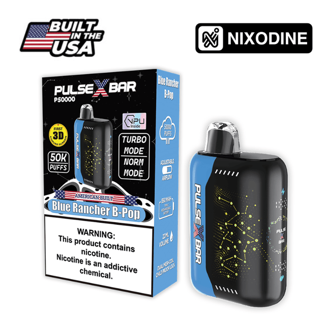 Pulse X Bar Nixodine Disposable Blue Rancher B - Pop - Virginia Vapes & Tobacco