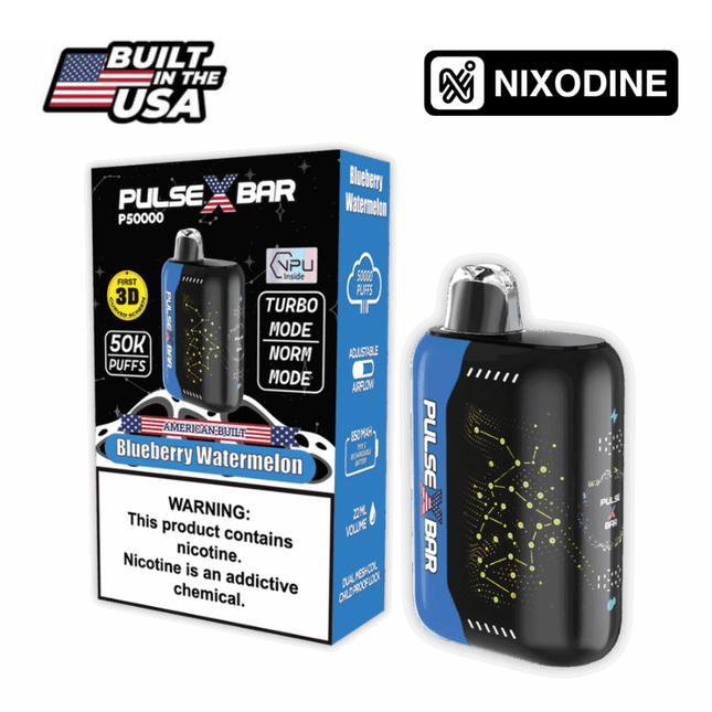 Pulse X Bar Nixodine Disposable Blueberry Watermelon - Virginia Vapes & Tobacco