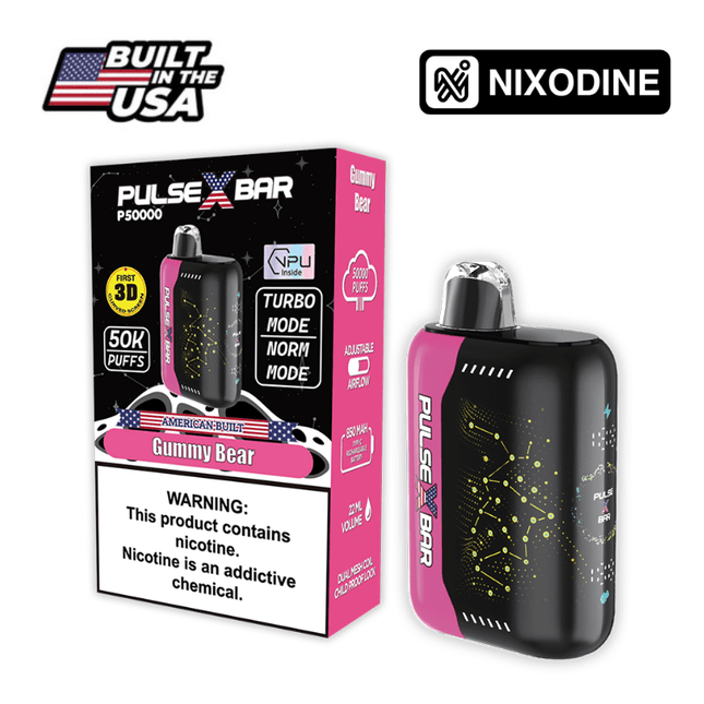 Pulse X Bar Nixodine Disposable Gummy Bear - Virginia Vapes & Tobacco