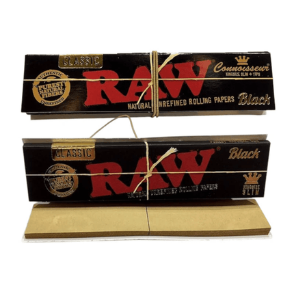 RAW Black Connoisseur Rolling Papers w/ Tips - Virginia Vapes & Tobacco