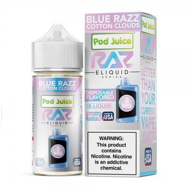 RAZ X Pod Juice Blue Raz Cotton Clouds 100ml