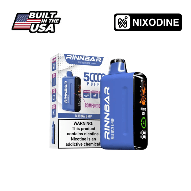 Rinnbar 50k Nixodine Disposable Blue Razz B - Pop - Virginia Vapes & Tobacco