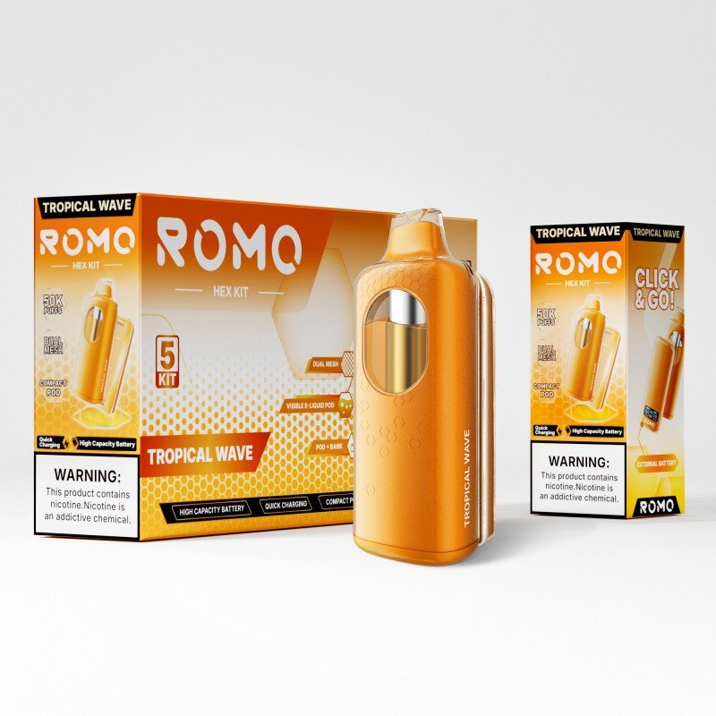 romo vape flavors ROMO Hex 50K Disposable Pod Kit – 50K Puffs + Power Bank – Virginia Vapes & Tobacco